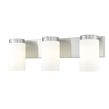 Z-Lite Burk 3 Light Vanity, 22.5in. W x 7.25in. H, Brushed Nickel 746-3V-BN